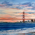 SUNSET AT GOLDEN GATE BRIDGE